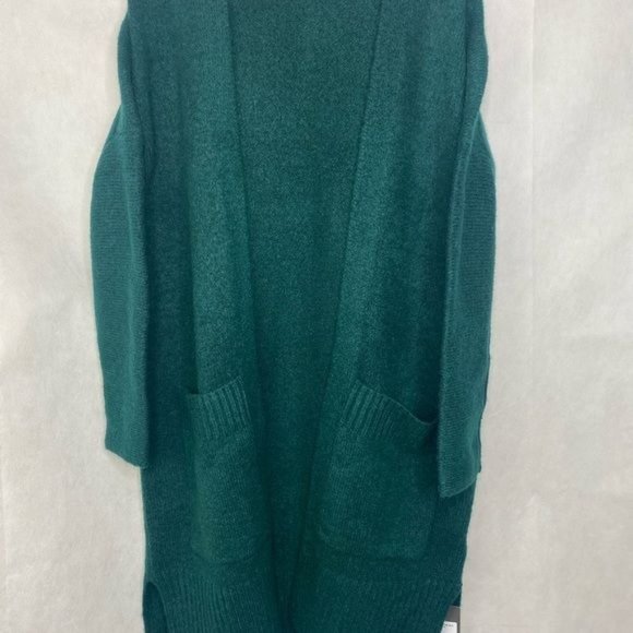 Woolen Bloom ladies long Cardigan Green size Medium New With Tags - Picture 2 of 12